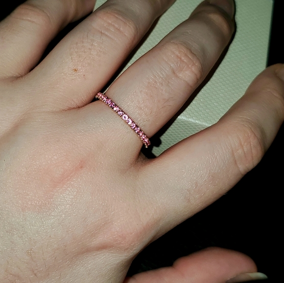 Pink Sapphire Full Eternity Band - Picture 3 of 8